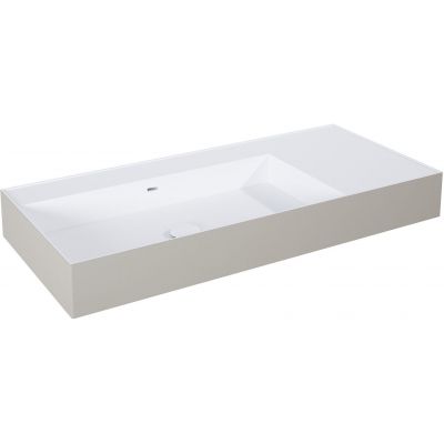 Elita Level umywalka 100,5x45,5 cm prostokątna ścienna lewa white/fume matt RE041461226190