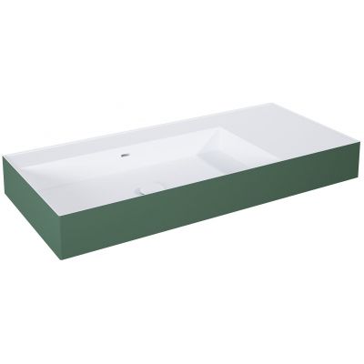 Elita Level umywalka 100,5x45,5 cm prostokątna ścienna lewa white/forest green RE041461226200