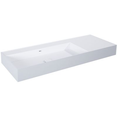 Elita Level umywalka 120,5x45,5 cm prostokątna ścienna lewa white/stone matt RE041461236040