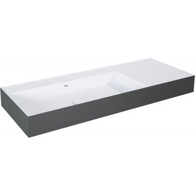 Elita Level umywalka 120,5x45,5 cm prostokątna ścienna lewa white/antracit matt RE041461236180