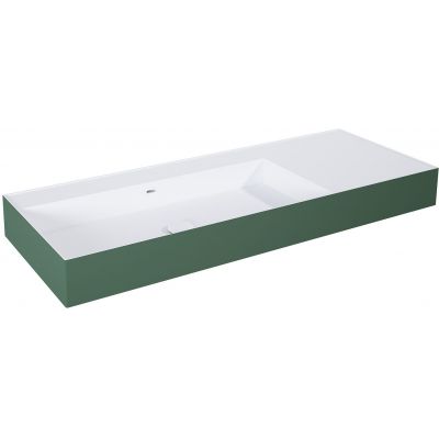 Elita Level umywalka 120,5x45,5 cm prostokątna ścienna lewa white/forest green mat RE041461236200