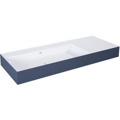 Elita Level umywalka 120,5x45,5 cm prostokątna ścienna lewa white/navy blue mat RE041461236210