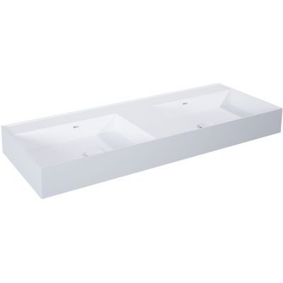 Elita Level umywalka 120,5x45,5 cm prostokątna ścienna podwójna white/stone matt RE041461246040