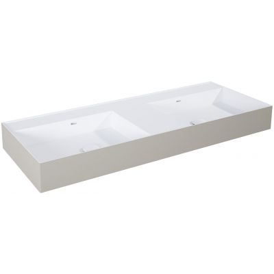 Elita Level umywalka 120,5x45,5 cm prostokątna ścienna-podwójna white/fume matt RE041461246190