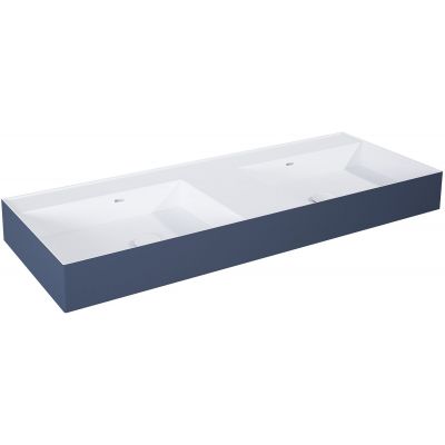 Elita Level umywalka 120,5x45,5 cm prostokątna ścienna-podwójna white/navy blue matt RE041461246210