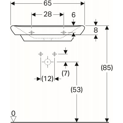 Geberit myDay umywalka 65x48 cm prostokątna biała 125465600