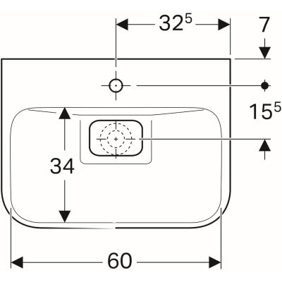 Geberit myDay umywalka 65x48 cm prostokątna biała 125465600
