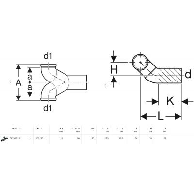 Geberit trójnik 367.485.16.1