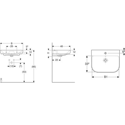 Geberit Smyle Square umywalka 60x48 cm ścienna prostokątna KeraTect biała 500.228.01.8