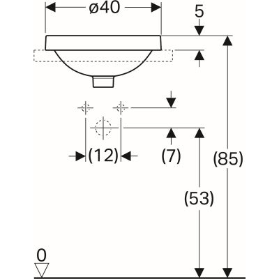 Geberit Variform umywalka 40 cm wpuszczana okrągła biała 500.701.01.2