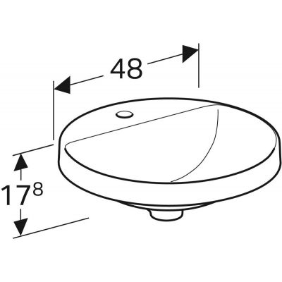 Geberit Variform umywalka 48 cm wpuszczana okrągła KeraTect biała 500.707.00.2