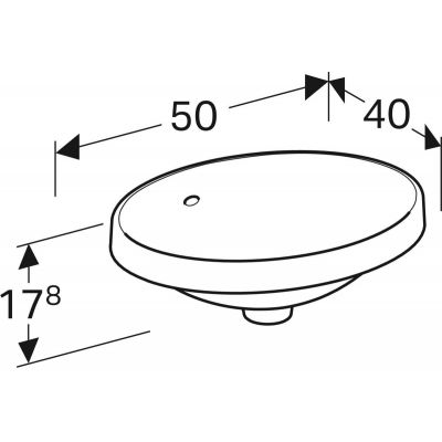 Geberit Variform umywalka 50x40 cm wpuszczana owalna KeraTect biała 500.708.00.2