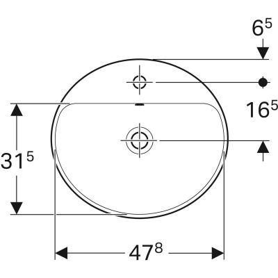 Geberit Variform umywalka 50x45 cm wpuszczana owalna KeraTect biała 500.713.00.2