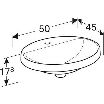 Geberit Variform umywalka 50x45 cm wpuszczana owalna KeraTect biała 500.714.00.2