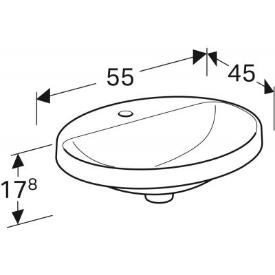 Geberit Variform umywalka 55x45 cm wpuszczana owalna KeraTect biała 500.722.00.2