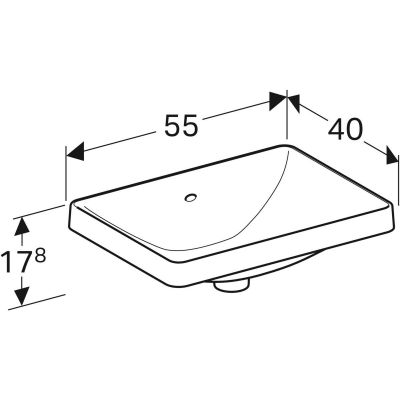 Geberit Variform umywalka 55x40 cm wpuszczana prostokątna KeraTect biała 500.736.00.2