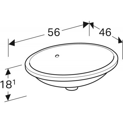 Geberit Variform umywalka 50x40 cm podblatowa owalna KeraTect biała 500.753.00.2