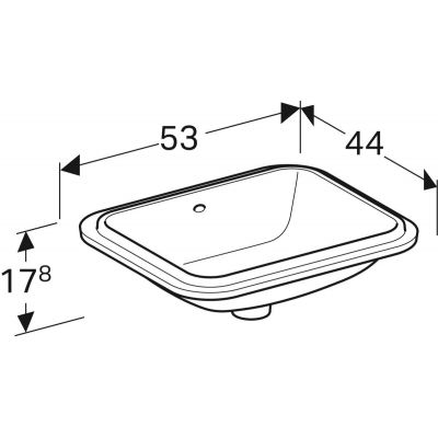 Geberit Variform umywalka 45x35 cm podblatowa prostokątna KeraTect biała 500.761.00.2