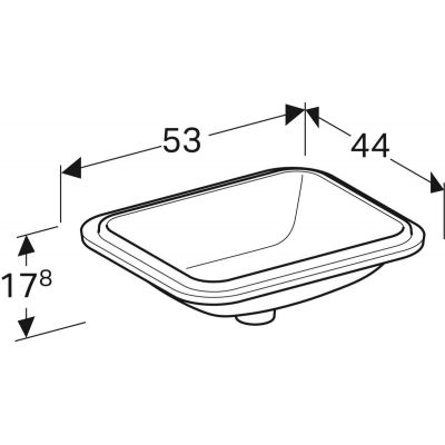 Geberit Variform umywalka 45x35 cm podblatowa prostokątna KeraTect biała 500.763.00.2