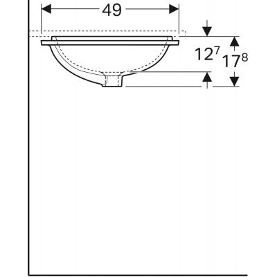 Geberit Variform umywalka 50x40 cm podblatowa prostokątna KeraTect biała 500.767.00.2