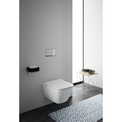 Zestaw Geberit Duofix Delta stelaż podtynkowy z miską WC Smyle Square Rimfree i deską wolnoopadającą slim biały (111170002, 500379011, 500240011)