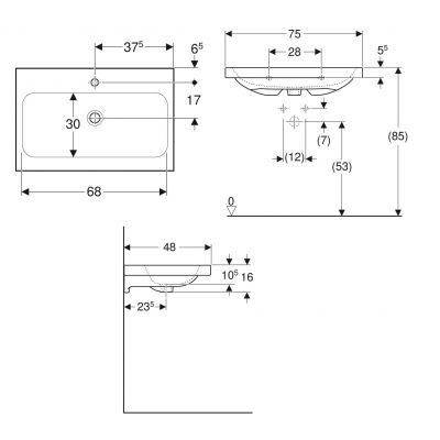 Geberit iCon Light umywalka 75x48 cm meblowa KeraTect biała 501.835.00.6