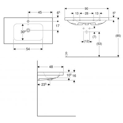 Geberit iCon Light umywalka 90x48 cm meblowa KeraTect biała 501.840.00.2