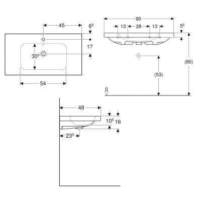 Geberit iCon Light umywalka 90x48 cm meblowa KeraTect biała 501.840.00.4