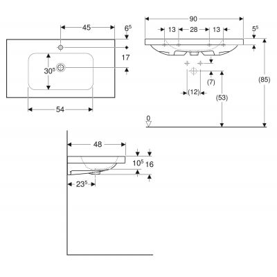 Geberit iCon Light umywalka 90x48 cm meblowa KeraTect biała 501.840.00.6