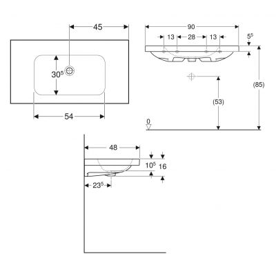 Geberit iCon Light umywalka 90x48 cm meblowa KeraTect biała 501.840.00.8