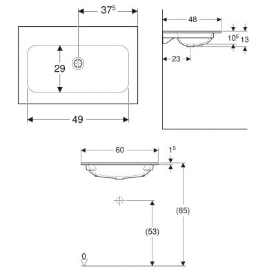 Geberit iCon umywalka 60x48 cm meblowa KeraTect biała 501.843.00.4