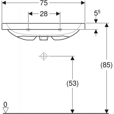Geberit iCon Light umywalka 75x48 cm nablatowa biała 501.848.00.7