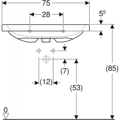 Geberit iCon Light umywalka 75x48 cm nablatowa biały-alpin mat 501.848.JT.1