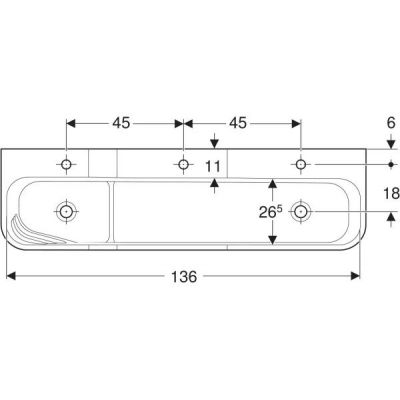 Geberit Bambini umywalka 140x39 cm ścienna dla dzieci biała-niebieska 502.976.SX.1