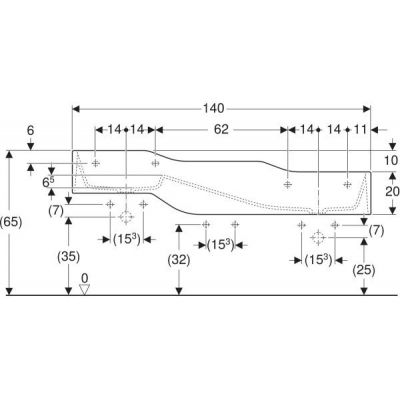 Geberit Bambini umywalka 140x39 cm ścienna dla dzieci biała-niebieska 502.976.SX.1