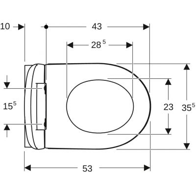 Geberit iCon miska WC wisząca bez kołnierza biały połysk z deską wolnoopadającą 503.233.00.1