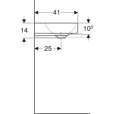 Geberit One umywalka 50x41 cm prostokątna nablatowa biała 505.031.01.6