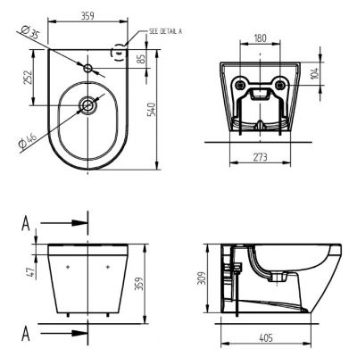 Grohe Euro Ceramic bidet wiszący biały 102487SH00
