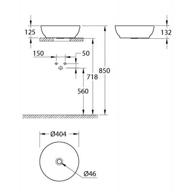 Grohe Essence umywalka 40x40 cm okrągła nablatowa biała 103538SH00