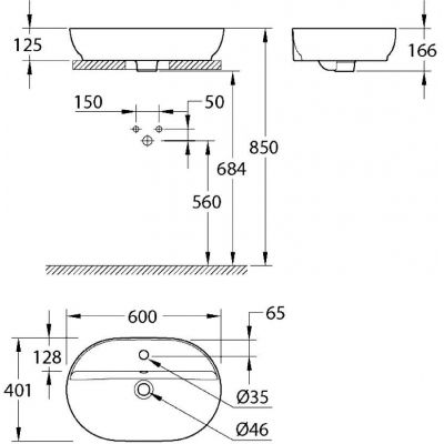 Grohe Essence umywalka 60x40 cm owalna nablatowa biała 103569SH00
