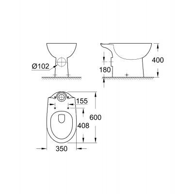 Grohe Bau Ceramic miska WC kompakt stojąca biała 39428000