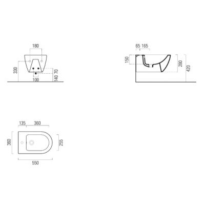 GSI Pura bidet wiszący Tortora opaco 8865105