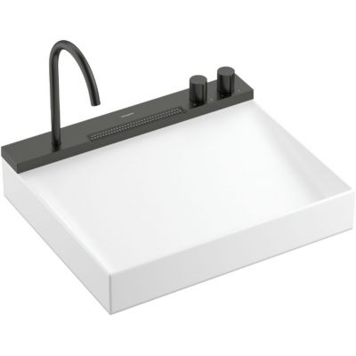 Hansgrohe Avalegra umywalka 58x47,5 cm prostokątna AquaUnit z baterią biały/czarny chrom szczotkowany 22472340