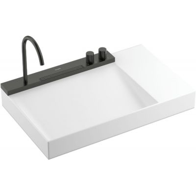 Hansgrohe Avalegra umywalka 78x47,5 cm AquaUnit z baterią biały/czarny chrom szczotkowany 22473340