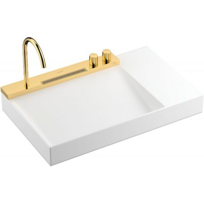 Hansgrohe Avalegra umywalka 78x47,5 cm AquaUnit z baterią biały/złoty optyczny polerowany 22473990