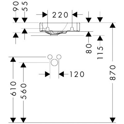 Hansgrohe Xelu Q umywalka 36x25 cm prostokątna ścienna-meblowa biała 60314450