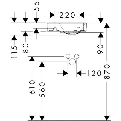 Hansgrohe Xelu Q umywalka 36x25 cm prostokątna ścienna-meblowa biała 60315450