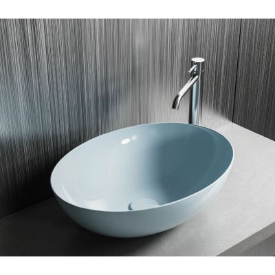 Hatria Happy Hour Slim umywalka 57x38 cm owalna nablatowa biała 00Y8AK01