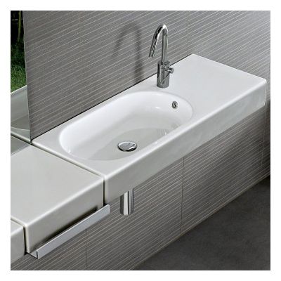 Hatria Area umywalka 90x35 cm ścienna/nablatowa prostokątna biała YXDL01