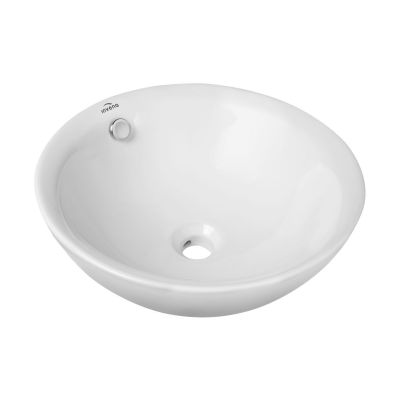 Invena Tara umywalka 42 cm nablatowa okrągła biała CE-13-001
